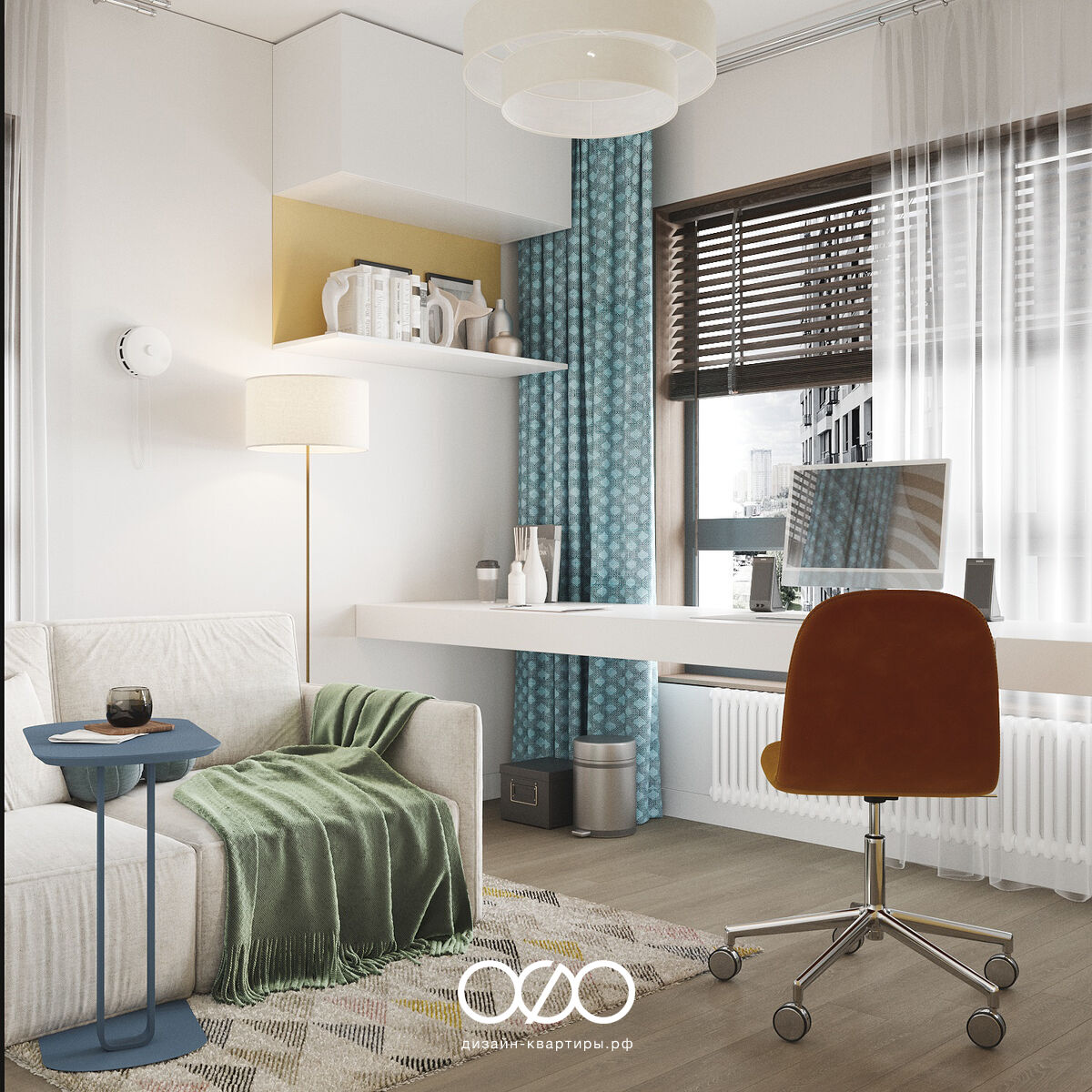 Дизайн-проект 4-комнатной квартиры 80 м2 в современном стиле. Москва, ЖК Вестердам.